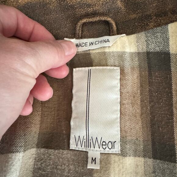 WilliWear Brown Suede Leather Vest Womens Size Medium Zip Front Pockets Western - Picture 2 of 11